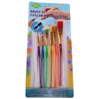 HAOFENG 6Pcs Candy Color Kids Paint Brush Set For Kids Artist Watercolor Oil Brush For children Student Stationary Painting